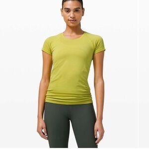 Lululemon Swiftly Tech Short Sleeve Shirt Yellow Pear Size 12